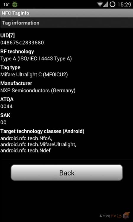 NFC Taglnfo