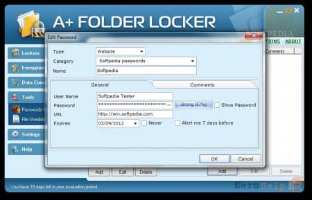 �������� ������ ��� Windows: A+ Folder Locker