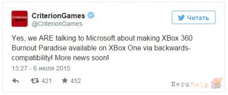 Criterion Games ����� ���������� � ������ Burnout Paradise ��� ��������� Xbox One