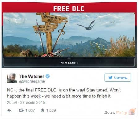��������� ���������� DLC ��� The Witcher 3: Wild Hunt ������� ����� New Game+