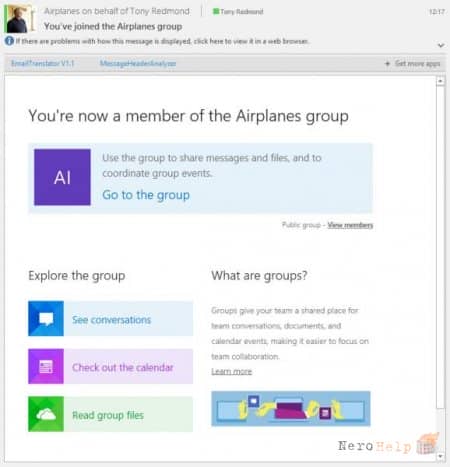 ���������� ������ Office 365 � Outlook 2016: ���������� ���������