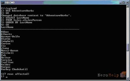 SQL Server: ������ �������� � SQLCMD