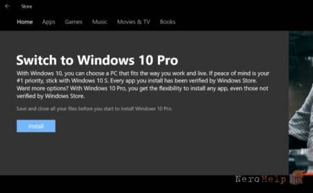 �� Windows 10 S �� Windows 10 Pro