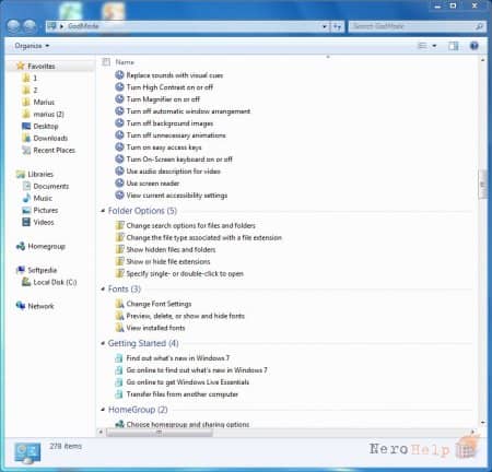 ��� ������������ GodMode � Windows 7