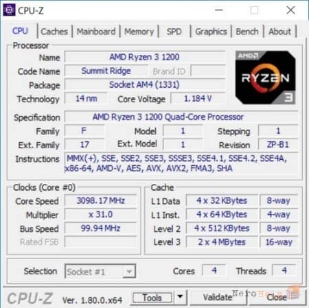 ����� ���������� AMD Ryzen 3 1200