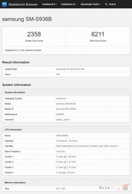 10-������� ��� Exynos 2500 ����������� �� ��������� Galaxy S25+ � Geekbench