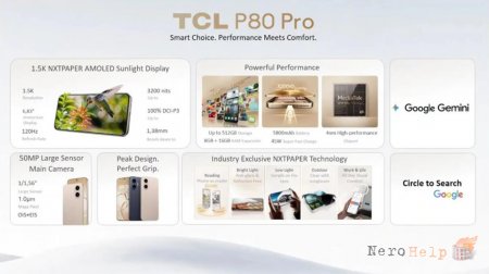 TCL ����������� ��������� P80, P80 Pro � P80 Ultra � AMOLED-��������� NxtPaper