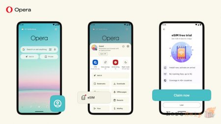 Opera �������� ���������� eSIM �� 3 �� � ������� ��� Android